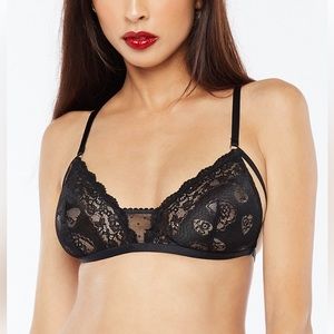 SAVAGE X FENTY Candy Hearts Black Bralette Size XS